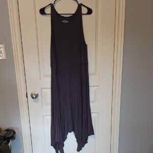 torrid Charcoal Gray Sleeveless Sharkbite Handkerchief Hem Dress